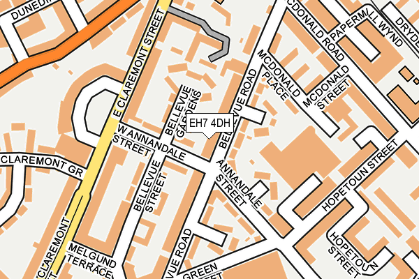 EH7 4DH map - OS OpenMap – Local (Ordnance Survey) EH7 4DH map - OS OpenMap – Local (Ordnance Survey)