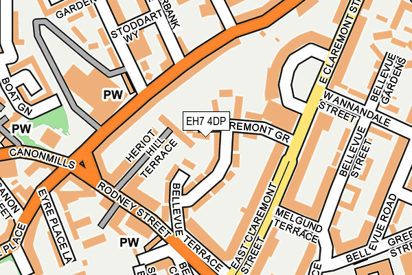 EH7 4DP map - OS OpenMap – Local (Ordnance Survey) EH7 4DP map - OS OpenMap – Local (Ordnance Survey)