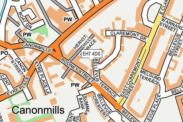 EH7 4DS map - OS OpenMap – Local (Ordnance Survey) EH7 4DS map - OS OpenMap – Local (Ordnance Survey)