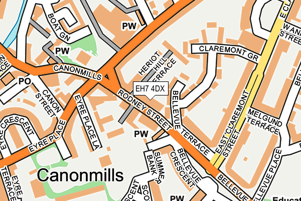 EH7 4DX map - OS OpenMap – Local (Ordnance Survey) EH7 4DX map - OS OpenMap – Local (Ordnance Survey)