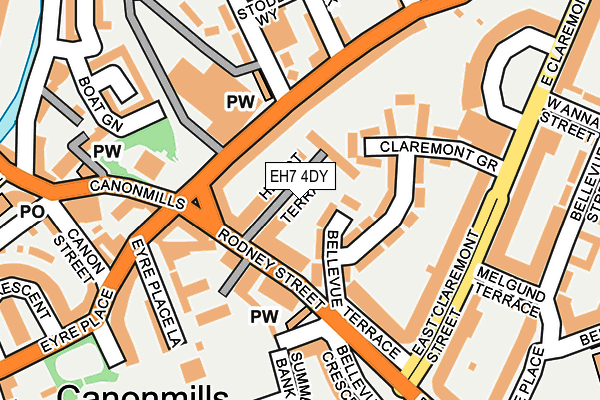 EH7 4DY map - OS OpenMap – Local (Ordnance Survey) EH7 4DY map - OS OpenMap – Local (Ordnance Survey)