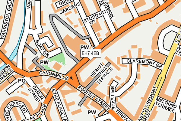 EH7 4EB map - OS OpenMap – Local (Ordnance Survey) EH7 4EB map - OS OpenMap – Local (Ordnance Survey)