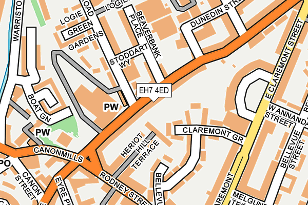 EH7 4ED map - OS OpenMap – Local (Ordnance Survey) EH7 4ED map - OS OpenMap – Local (Ordnance Survey)