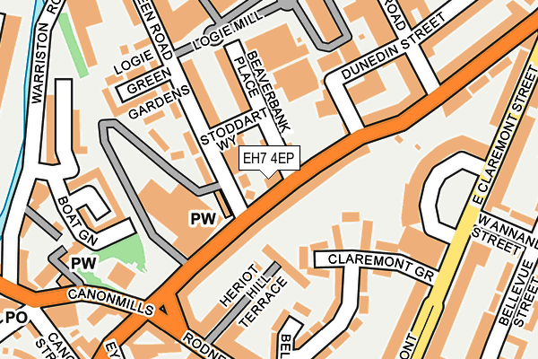 EH7 4EP map - OS OpenMap – Local (Ordnance Survey) EH7 4EP map - OS OpenMap – Local (Ordnance Survey)