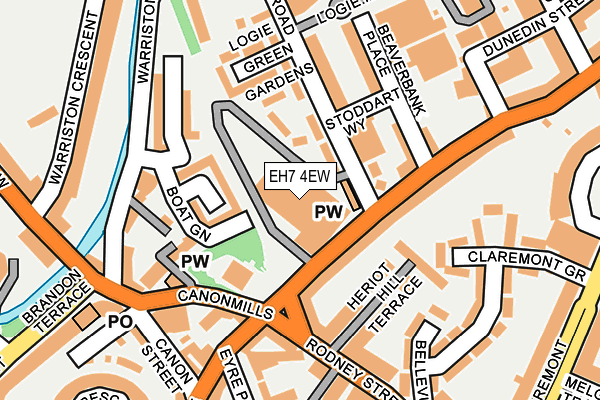 EH7 4EW map - OS OpenMap – Local (Ordnance Survey) EH7 4EW map - OS OpenMap – Local (Ordnance Survey)