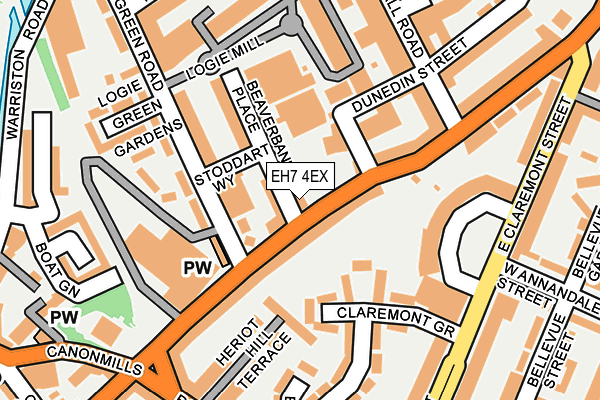 EH7 4EX map - OS OpenMap – Local (Ordnance Survey) EH7 4EX map - OS OpenMap – Local (Ordnance Survey)