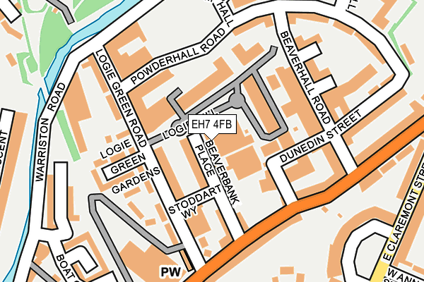 EH7 4FB map - OS OpenMap – Local (Ordnance Survey) EH7 4FB map - OS OpenMap – Local (Ordnance Survey)