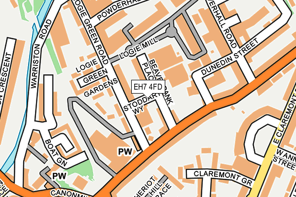 EH7 4FD map - OS OpenMap – Local (Ordnance Survey) EH7 4FD map - OS OpenMap – Local (Ordnance Survey)