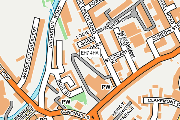EH7 4HA map - OS OpenMap – Local (Ordnance Survey) EH7 4HA map - OS OpenMap – Local (Ordnance Survey)