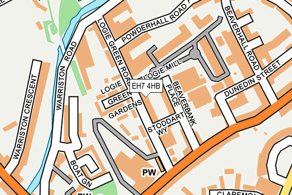 EH7 4HB map - OS OpenMap – Local (Ordnance Survey) EH7 4HB map - OS OpenMap – Local (Ordnance Survey)