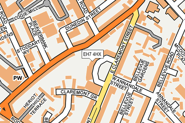 EH7 4HX map - OS OpenMap – Local (Ordnance Survey) EH7 4HX map - OS OpenMap – Local (Ordnance Survey)
