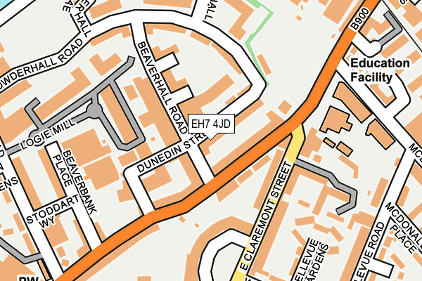 EH7 4JD map - OS OpenMap – Local (Ordnance Survey) EH7 4JD map - OS OpenMap – Local (Ordnance Survey)