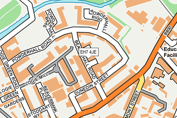 EH7 4JE map - OS OpenMap – Local (Ordnance Survey) EH7 4JE map - OS OpenMap – Local (Ordnance Survey)
