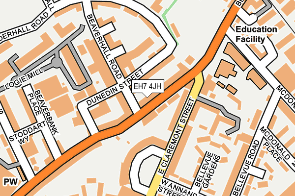 EH7 4JH map - OS OpenMap – Local (Ordnance Survey) EH7 4JH map - OS OpenMap – Local (Ordnance Survey)