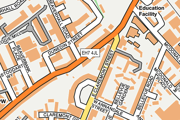 EH7 4JL map - OS OpenMap – Local (Ordnance Survey) EH7 4JL map - OS OpenMap – Local (Ordnance Survey)