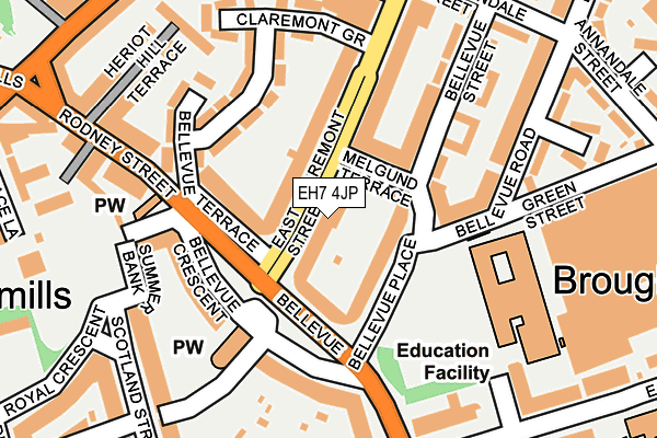 EH7 4JP map - OS OpenMap – Local (Ordnance Survey) EH7 4JP map - OS OpenMap – Local (Ordnance Survey)