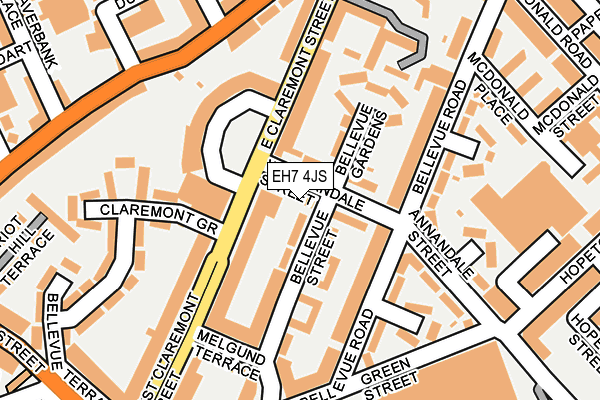 EH7 4JS map - OS OpenMap – Local (Ordnance Survey) EH7 4JS map - OS OpenMap – Local (Ordnance Survey)