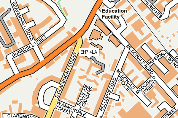 EH7 4LA map - OS OpenMap – Local (Ordnance Survey) EH7 4LA map - OS OpenMap – Local (Ordnance Survey)