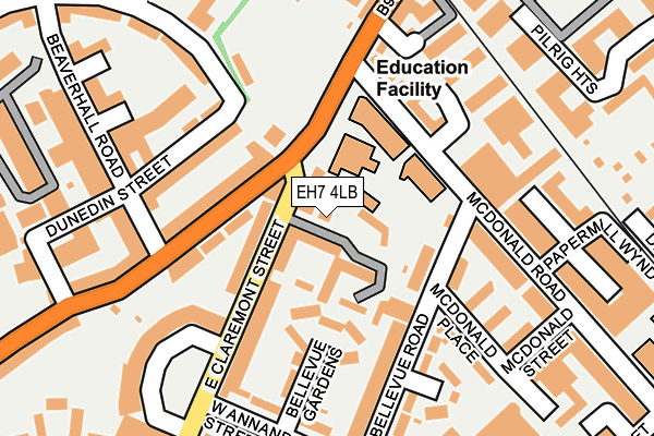 EH7 4LB map - OS OpenMap – Local (Ordnance Survey) EH7 4LB map - OS OpenMap – Local (Ordnance Survey)