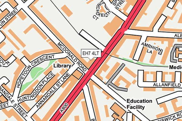 EH7 4LT map - OS OpenMap – Local (Ordnance Survey) EH7 4LT map - OS OpenMap – Local (Ordnance Survey)