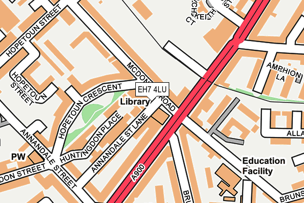 EH7 4LU map - OS OpenMap – Local (Ordnance Survey) EH7 4LU map - OS OpenMap – Local (Ordnance Survey)
