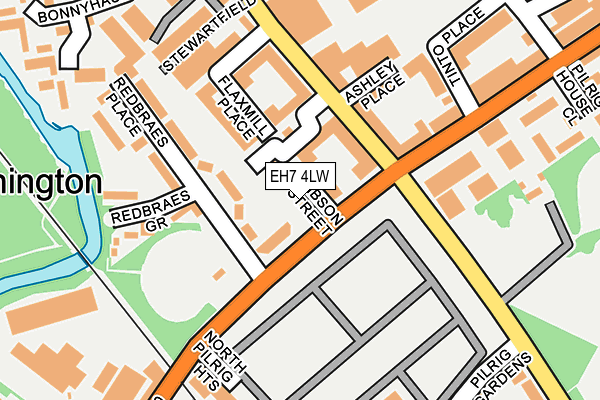 EH7 4LW map - OS OpenMap – Local (Ordnance Survey) EH7 4LW map - OS OpenMap – Local (Ordnance Survey)