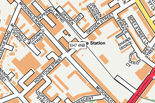 EH7 4NB map - OS OpenMap – Local (Ordnance Survey) EH7 4NB map - OS OpenMap – Local (Ordnance Survey)