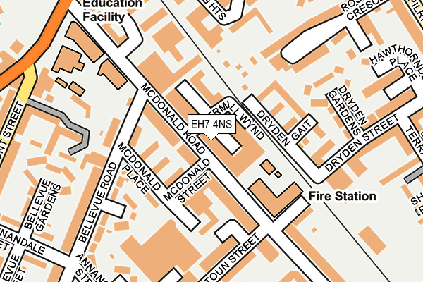 EH7 4NS map - OS OpenMap – Local (Ordnance Survey) EH7 4NS map - OS OpenMap – Local (Ordnance Survey)