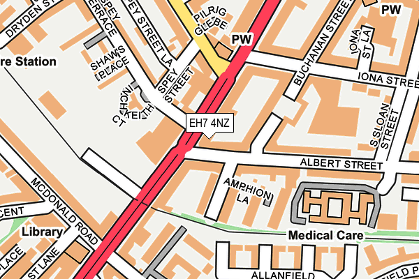 EH7 4NZ map - OS OpenMap – Local (Ordnance Survey) EH7 4NZ map - OS OpenMap – Local (Ordnance Survey)