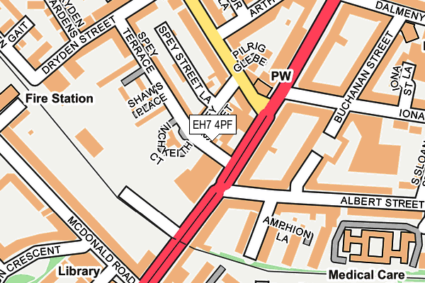 EH7 4PF map - OS OpenMap – Local (Ordnance Survey) EH7 4PF map - OS OpenMap – Local (Ordnance Survey)