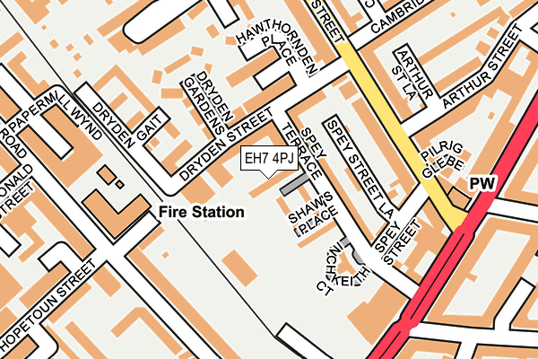 EH7 4PJ map - OS OpenMap – Local (Ordnance Survey) EH7 4PJ map - OS OpenMap – Local (Ordnance Survey)