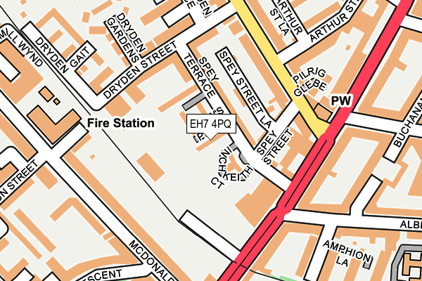 EH7 4PQ map - OS OpenMap – Local (Ordnance Survey) EH7 4PQ map - OS OpenMap – Local (Ordnance Survey)