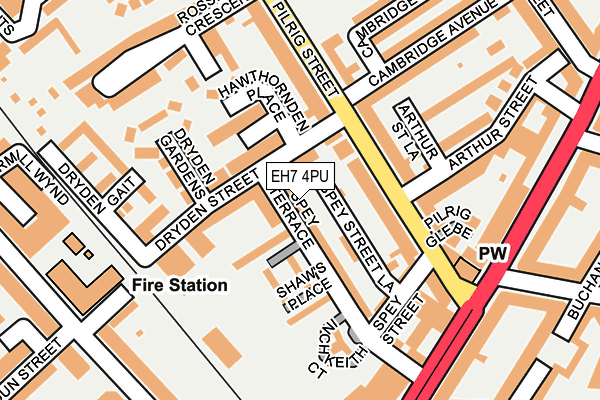 EH7 4PU map - OS OpenMap – Local (Ordnance Survey) EH7 4PU map - OS OpenMap – Local (Ordnance Survey)