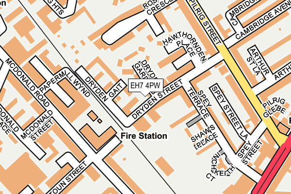 EH7 4PW map - OS OpenMap – Local (Ordnance Survey) EH7 4PW map - OS OpenMap – Local (Ordnance Survey)