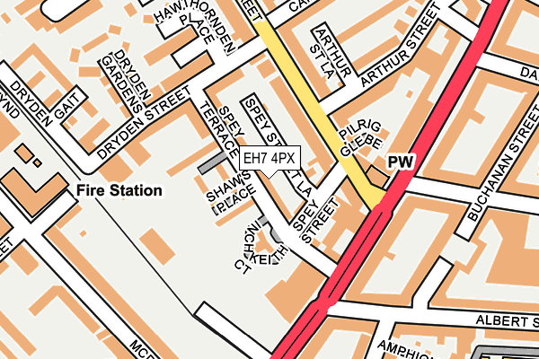 EH7 4PX map - OS OpenMap – Local (Ordnance Survey) EH7 4PX map - OS OpenMap – Local (Ordnance Survey)