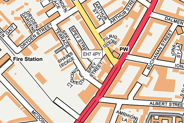 EH7 4PY map - OS OpenMap – Local (Ordnance Survey) EH7 4PY map - OS OpenMap – Local (Ordnance Survey)