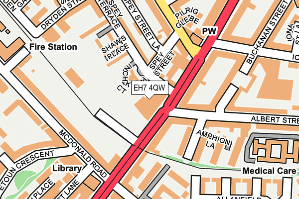 EH7 4QW map - OS OpenMap – Local (Ordnance Survey) EH7 4QW map - OS OpenMap – Local (Ordnance Survey)