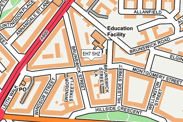 EH7 5HZ map - OS OpenMap – Local (Ordnance Survey)