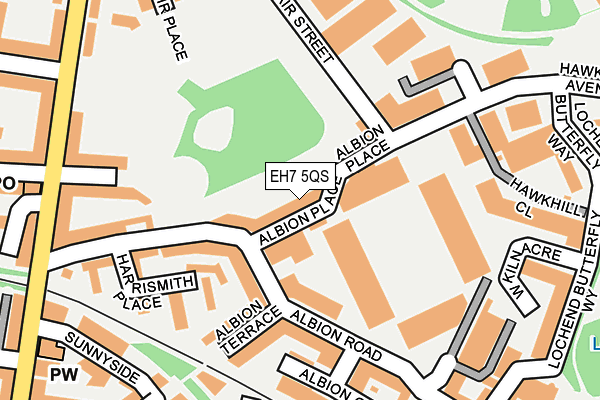 EH7 5QS map - OS OpenMap – Local (Ordnance Survey) EH7 5QS map - OS OpenMap – Local (Ordnance Survey)