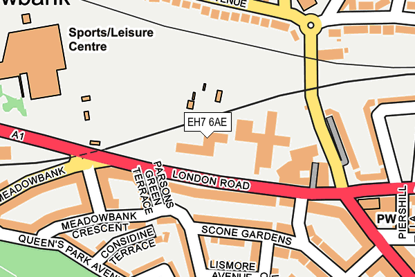 EH7 6AE map - OS OpenMap – Local (Ordnance Survey) EH7 6AE map - OS OpenMap – Local (Ordnance Survey)