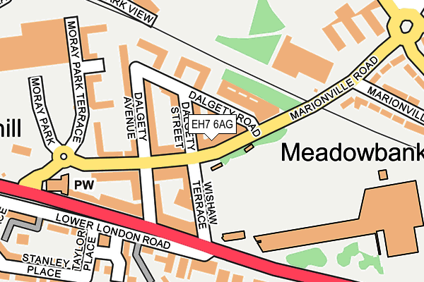 EH7 6AG map - OS OpenMap – Local (Ordnance Survey) EH7 6AG map - OS OpenMap – Local (Ordnance Survey)