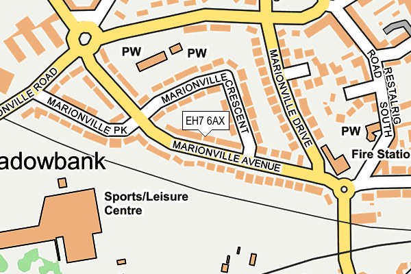 EH7 6AX map - OS OpenMap – Local (Ordnance Survey) EH7 6AX map - OS OpenMap – Local (Ordnance Survey)