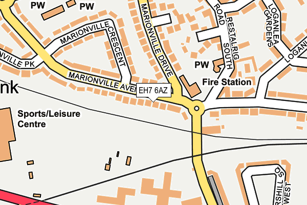 EH7 6AZ map - OS OpenMap – Local (Ordnance Survey) EH7 6AZ map - OS OpenMap – Local (Ordnance Survey)