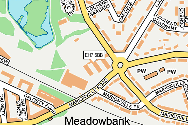 EH7 6BB map - OS OpenMap – Local (Ordnance Survey) EH7 6BB map - OS OpenMap – Local (Ordnance Survey)