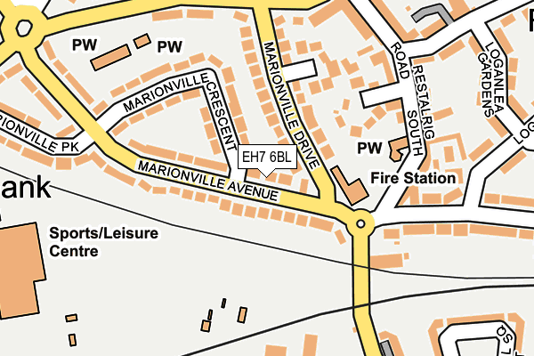 EH7 6BL map - OS OpenMap – Local (Ordnance Survey) EH7 6BL map - OS OpenMap – Local (Ordnance Survey)