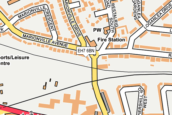 EH7 6BN map - OS OpenMap – Local (Ordnance Survey) EH7 6BN map - OS OpenMap – Local (Ordnance Survey)