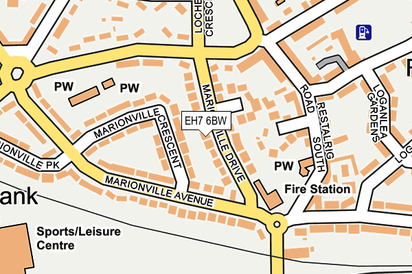 EH7 6BW map - OS OpenMap – Local (Ordnance Survey) EH7 6BW map - OS OpenMap – Local (Ordnance Survey)