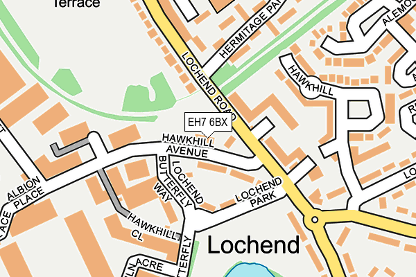 EH7 6BX map - OS OpenMap – Local (Ordnance Survey) EH7 6BX map - OS OpenMap – Local (Ordnance Survey)