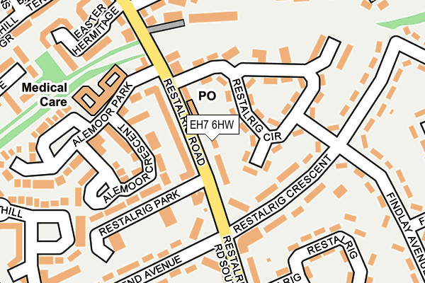EH7 6HW map - OS OpenMap – Local (Ordnance Survey) EH7 6HW map - OS OpenMap – Local (Ordnance Survey)