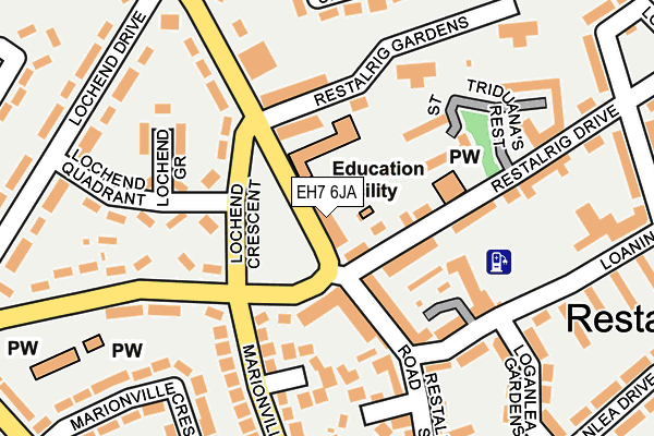 EH7 6JA map - OS OpenMap – Local (Ordnance Survey) EH7 6JA map - OS OpenMap – Local (Ordnance Survey)